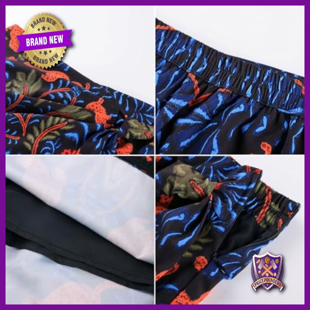 Floral Wrap Mini Skirt High Waisted Elastic Summer Beach Boho - Picture 4 of 7